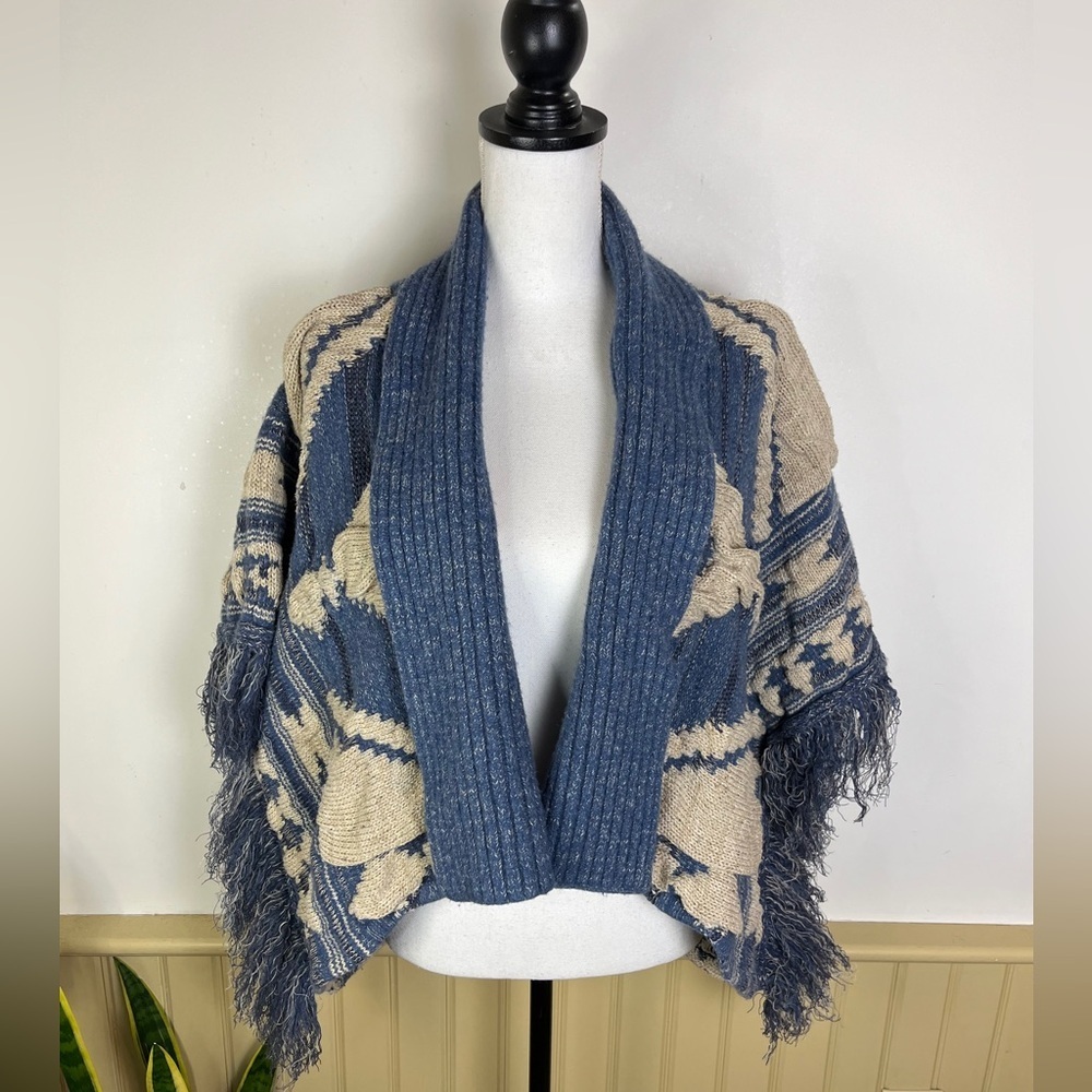 Ralph Lauren Blue and Cream Knit Cardigan